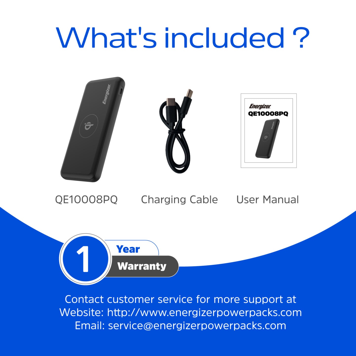 QE10008PQ (PowerBank 10000mAh) LCD Display, Wireless, PD20W Fast Charger