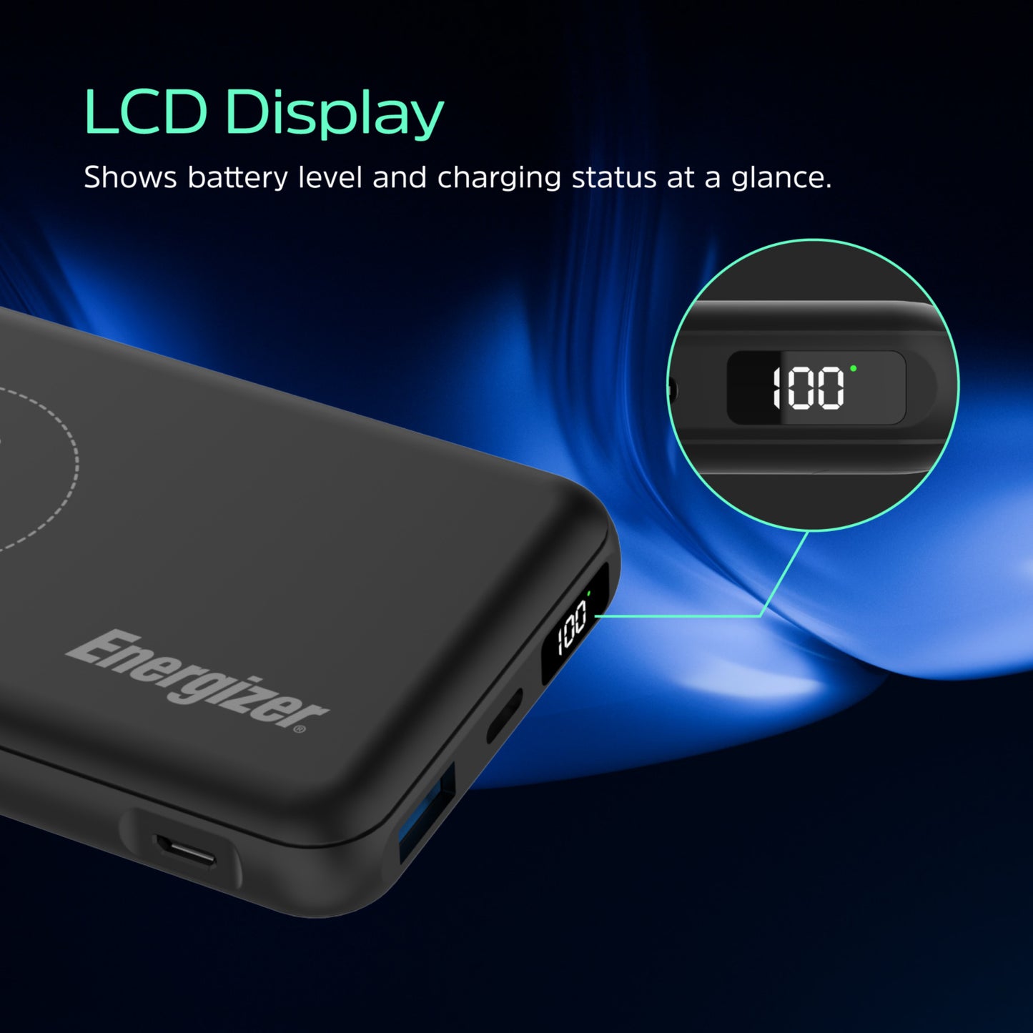 QE10008PQ (PowerBank 10000mAh) LCD Display, Wireless, PD20W Fast Charger