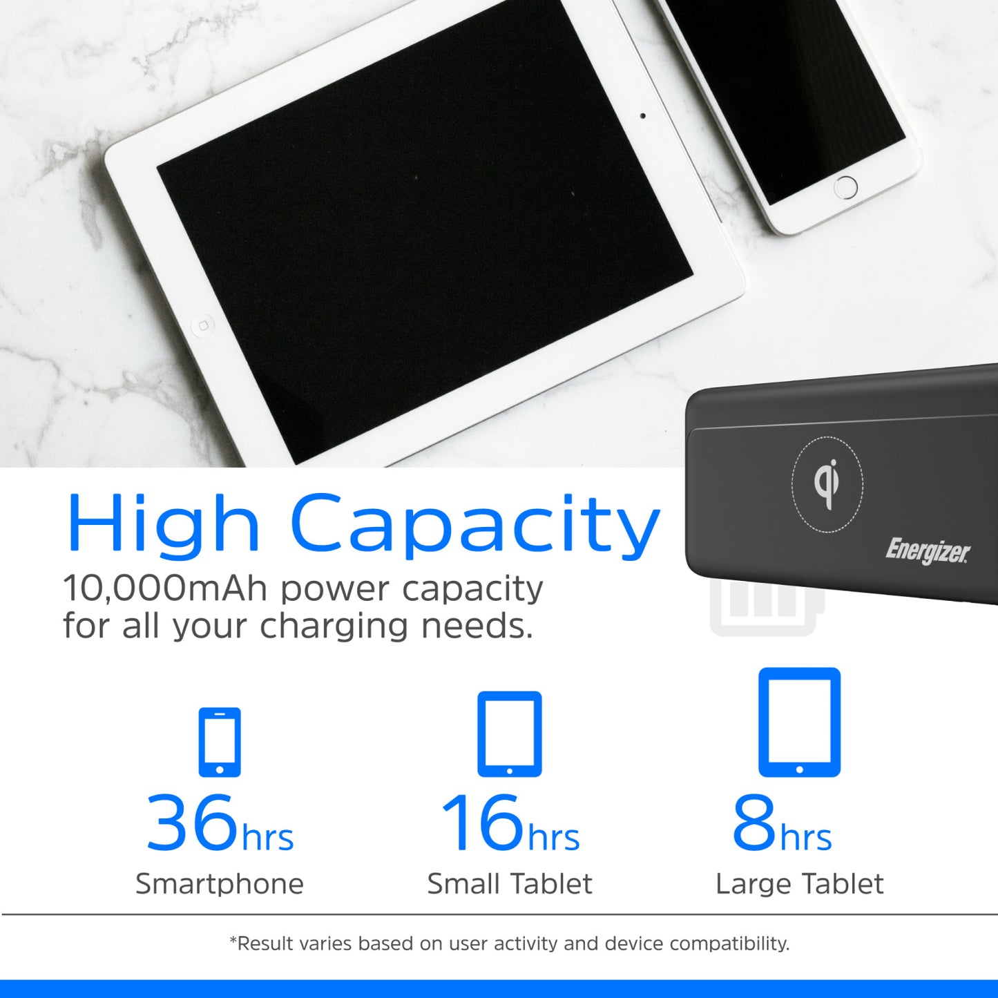 QE10011PQ (PowerBank 10000mAh) Wireless, PD Fast Charger
