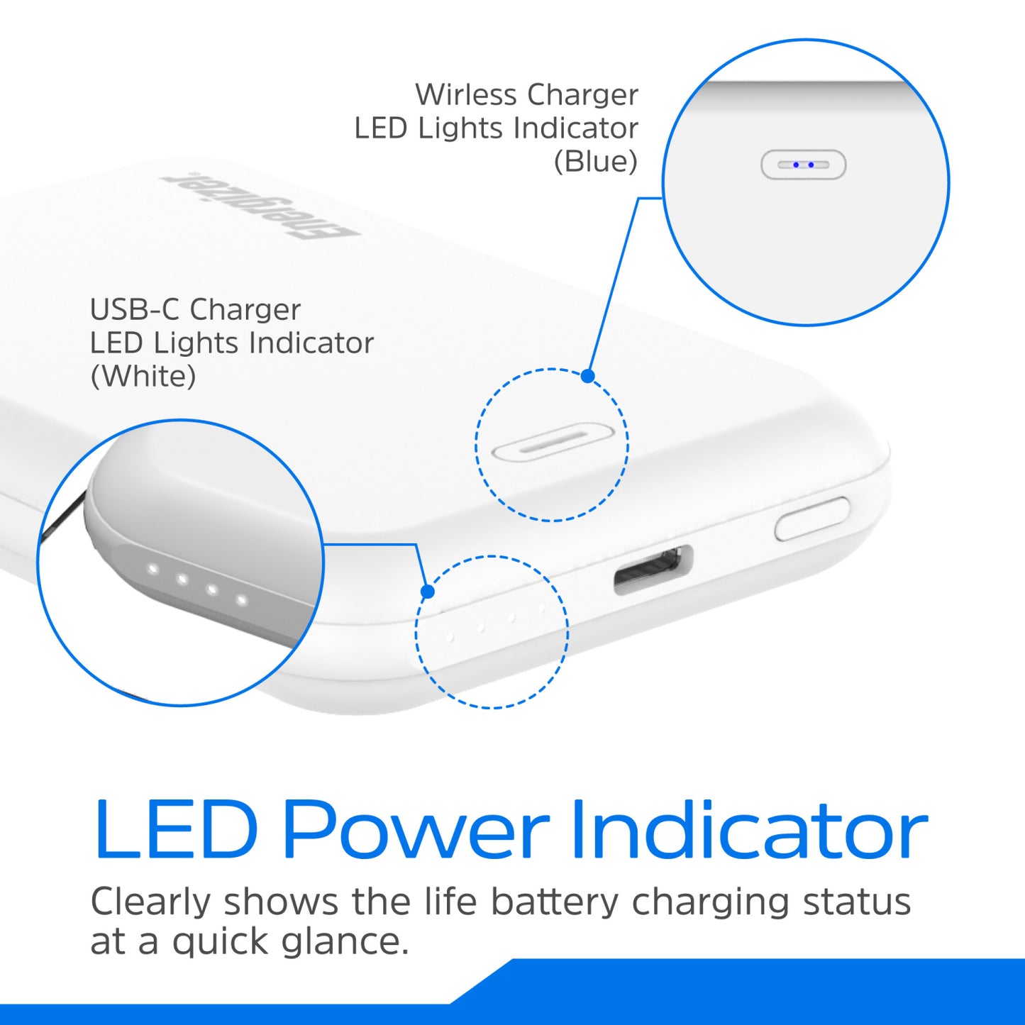 QM5000 (PowerBank 5000mAh) Magnetic、Wireless