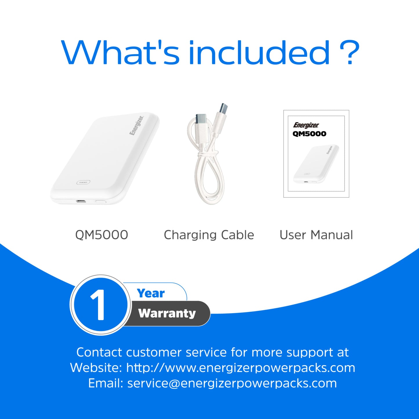 QM5000 (PowerBank 5000mAh) Magnetic、Wireless