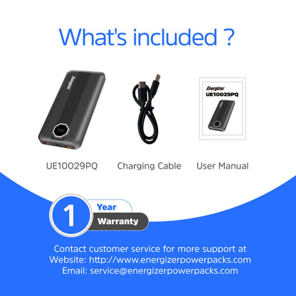 UE10029PQ (PowerBank 10000mAh) LCD Display, 22.5W PD Fast Charger