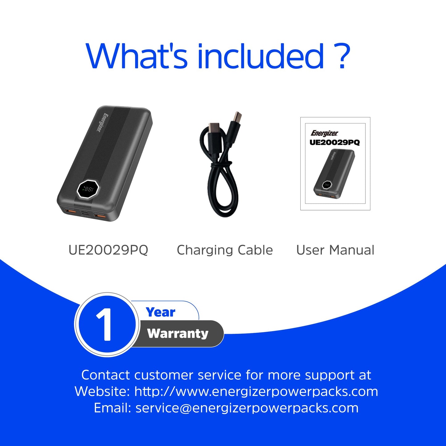 UE20029PQ (PowerBank 20000mAh) LCD Display, 22.5W PD Fast Charger