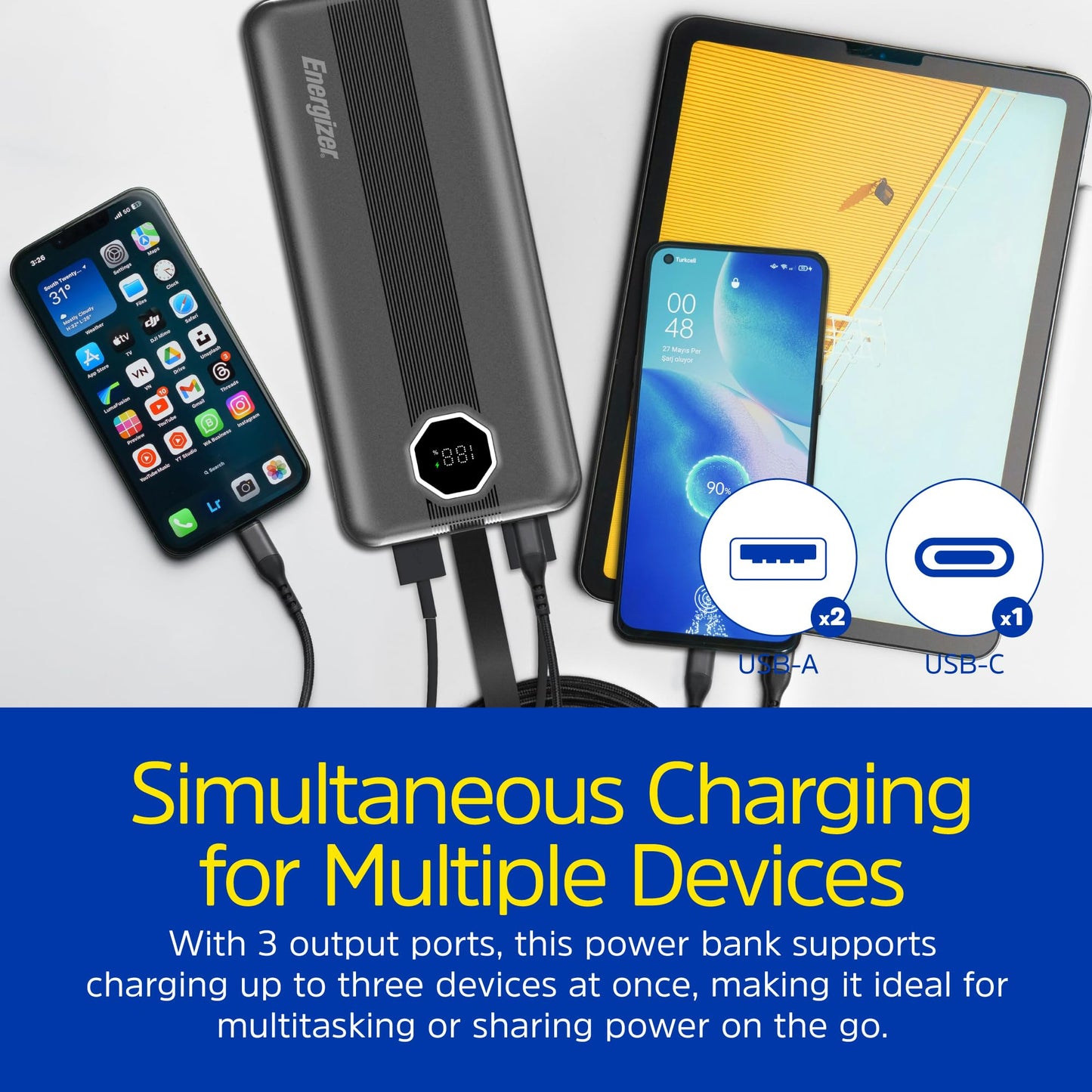 UE30029PQ (PowerBank 30000mAh) LCD Display, 30W PD Fast Charger