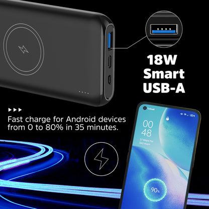 QE10009PQ (PowerBank 10000mAh) Wireless, PD20W Fast Charger