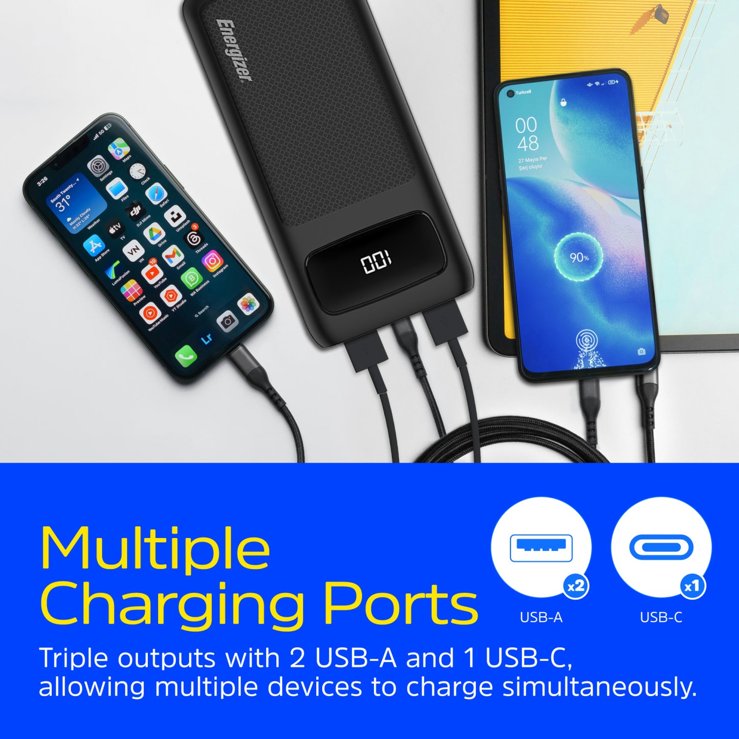 UE20063PQ (PowerBank 20000mAh) LCD Display, PD20W Fast Charger