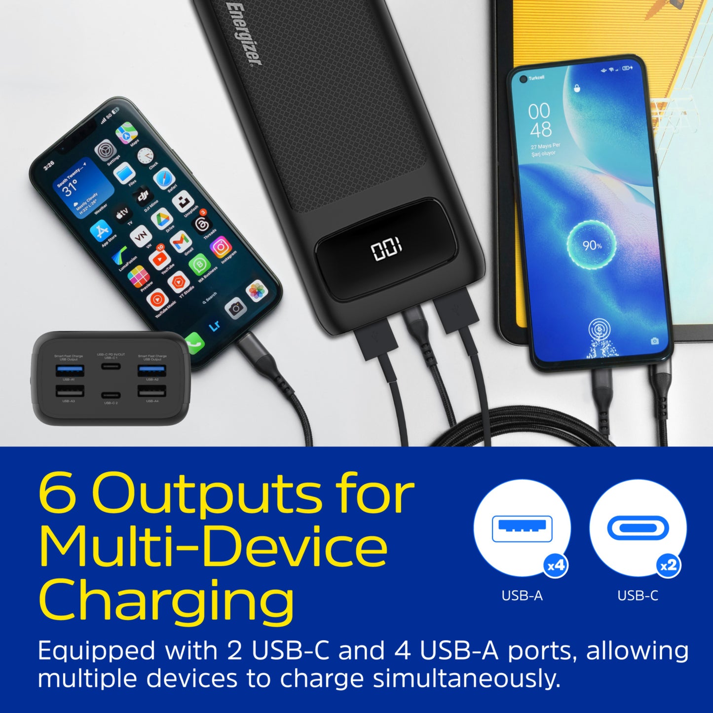 UE30063PQ (PowerBank 30000mAh) LCD Display, MAX30W PD Fast Charger